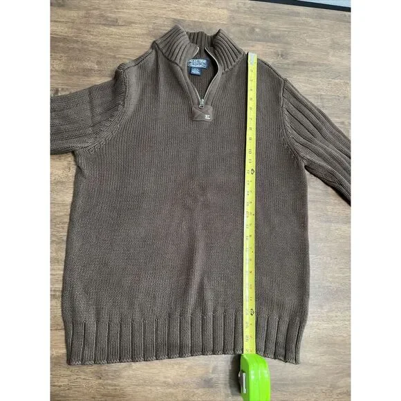 Ralph Lauren‎ Polo Jeans Co Cotton Chunky-Knit 1/4 Zip Sweater Size Medium VTG - Picture 4 of 7